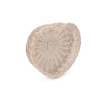 Wicker White Wash Heart Shaped Tray | Large | White