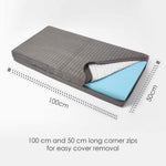 Faux Suede Orthopaedic Foam 2 Seater Booster Cushion | 50cm x 100cm | Grey