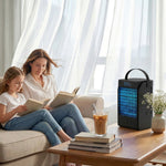 4-in-1 Mini Air Cooler With Rgb 7 Led Light, Cooling Fan | Black