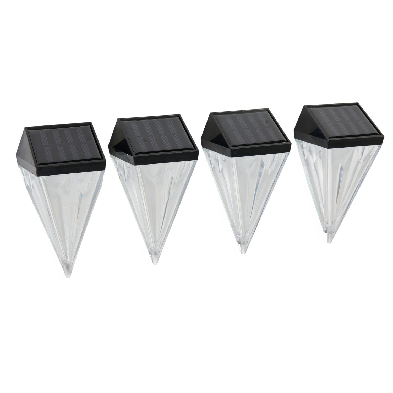 Solar Powered Diamond Lights, Pack Of 4