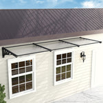 270cm W X 90cm D X 28cm H Door Window Awning Canopy Rain Cover