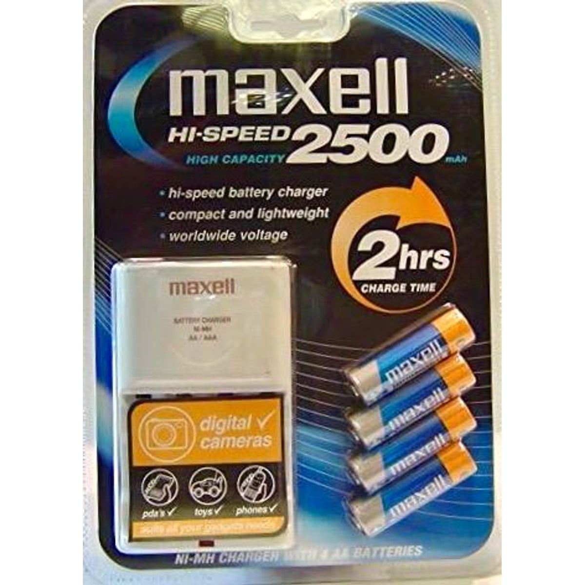 Mcu1hs Hi-speed Aa/aaa Mcu1hs Charger With 4 Aa Batteries | White