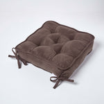 Faux Suede Dining Chair Booster Cushion | 40cm x 40cm | Chocolate