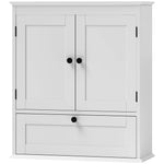 HOMCOM Bathroom Cabinet Wall Mounted With Adjustable Shelf, White