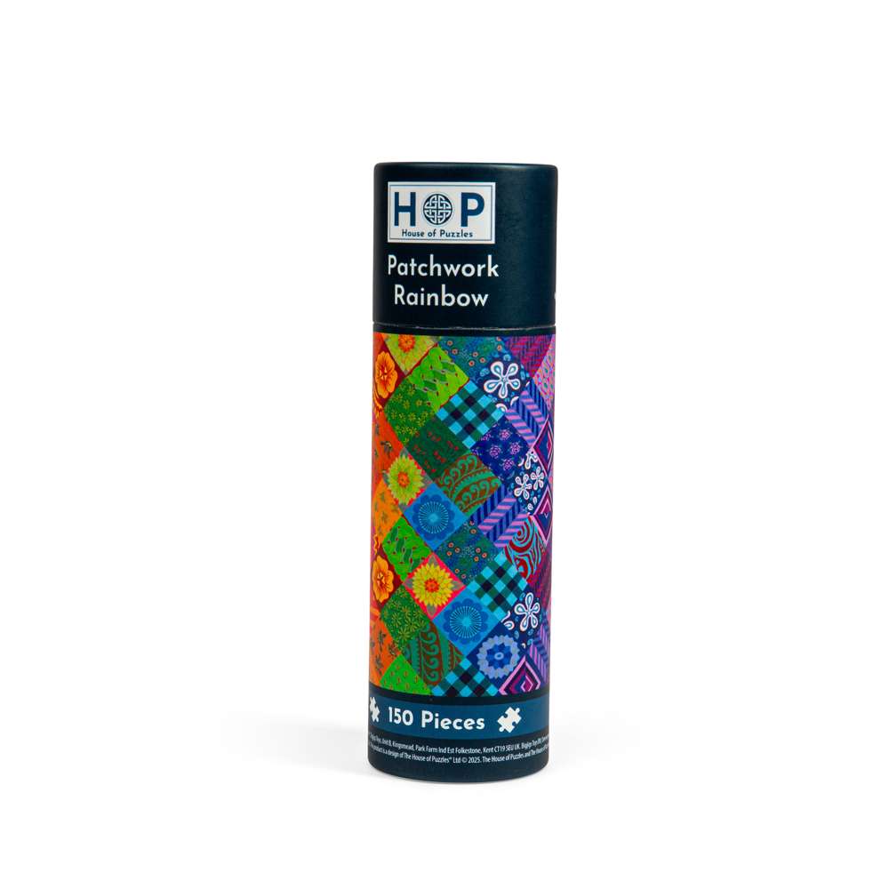 Patchwork Rainbow Mini Jigsaw Puzzle Tube - 150 Piece