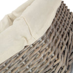 Large Wicker Grey Wash Lined Storage Tray | Large | Gray