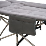 Folding Camping Cot With Mattress & Headres，wide Outdoor Camp Bed For Travel Hiking Indoor Use | Grey