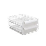 Double-layer Transparent Egg Storage Drawer Box | White