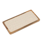 HOMESCAPES Capiz Style Mango Wood Serving Tray