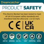 Electric Blanket Heated Bed Underblanket Polyester Detachable Control 3 Heat Settings | King | White