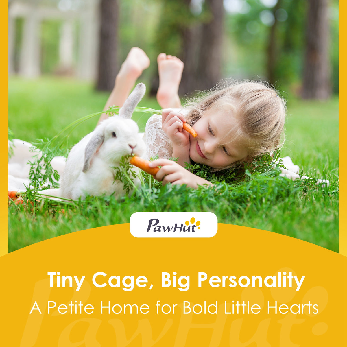 PawHut Rabbit Hutch, Wooden Guinea Pig Hutch With Run And Doors