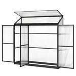 Outsunny Polycarbonate Greenhouse With 3 Doors, Aluminium Walk-in Greenhouse
