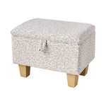 Leopard Print Upholstered Storage Ottoman Bench With Hidden Storage | Small