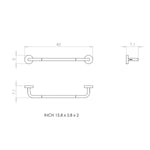 Towel Rail, 40cm, Black, Award-winning Design, Geyser Collection