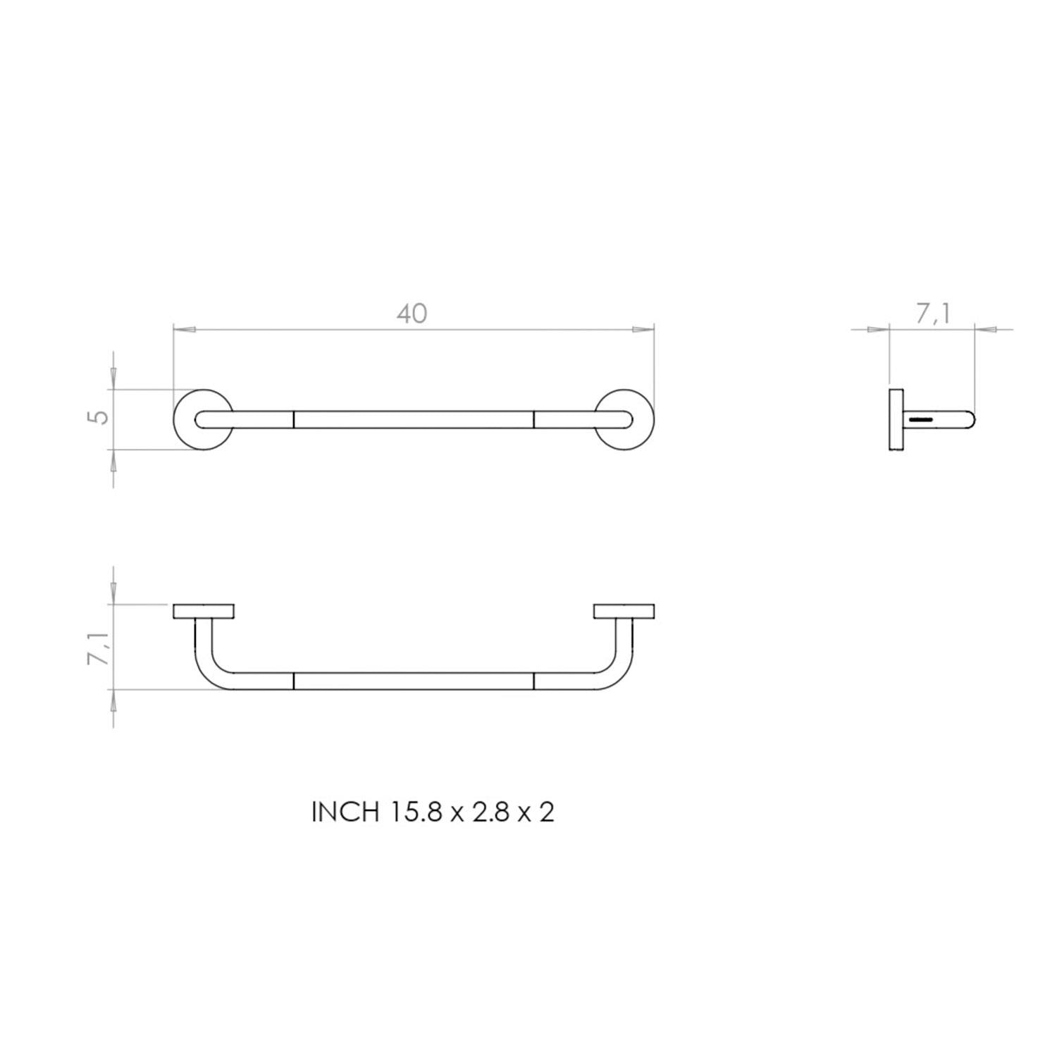 Towel Rail, 40cm, Black, Award-winning Design, Geyser Collection