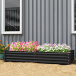Outsunny Galvanised Raised Garden Bed, Raised Planter, Dark Grey