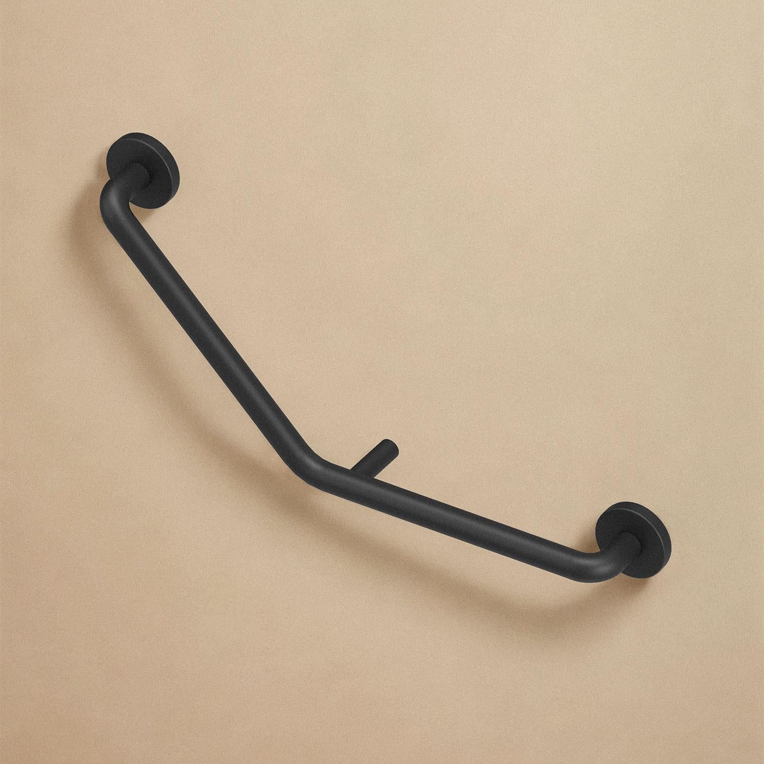 Grab Rail 49cm Elbow Shape Matt Black Up To 150kg Architect Collection