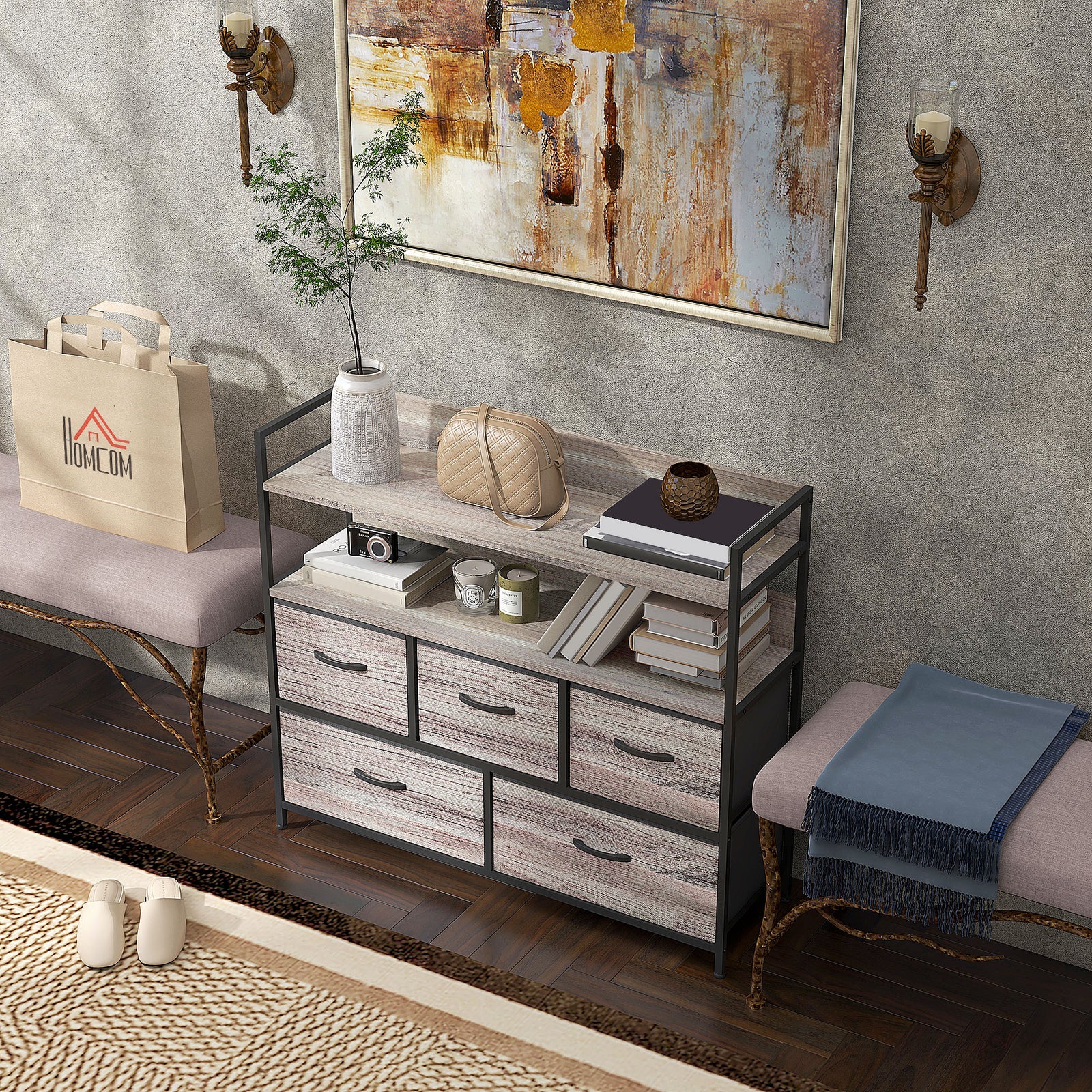 Bedroom Chest Of Drawers 4/5/6/7 Drawer Dresser W/ Shelf | Medium