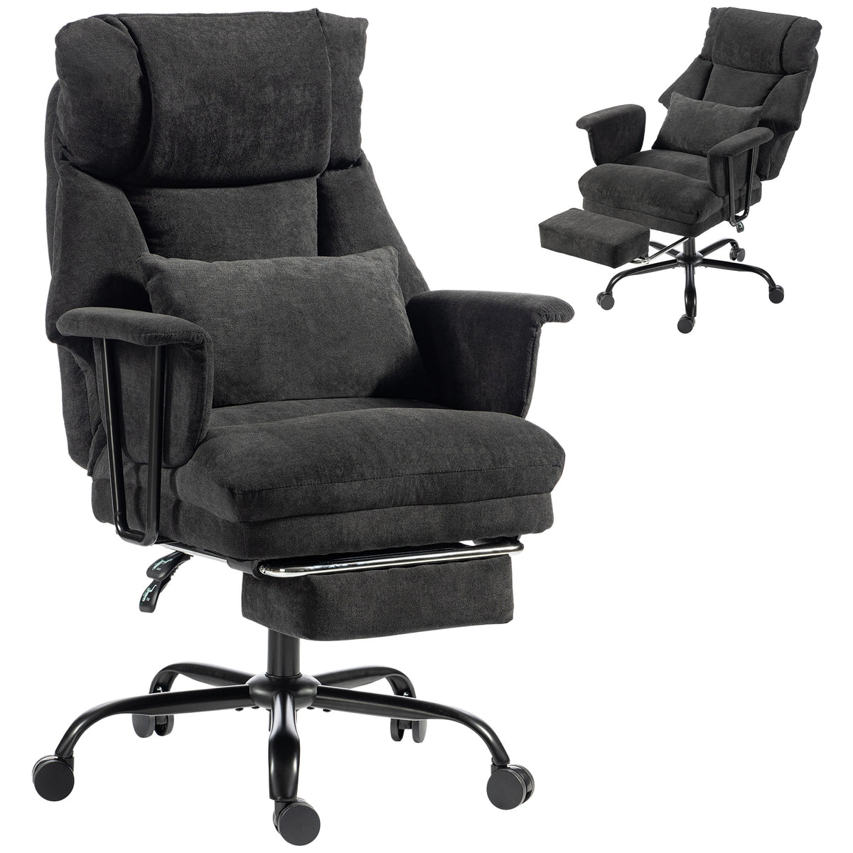 180kg Office Chair, Desk Chair With Lumbar Support | Black