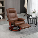 Ergonomic Office Recliner Chair Pu Leather Armchair Lounger | One Size | Brown