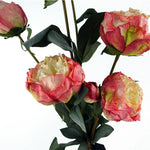 6 X 55cm Pink Peony Artificial Flower Stems 24 Flowers 18 Buds