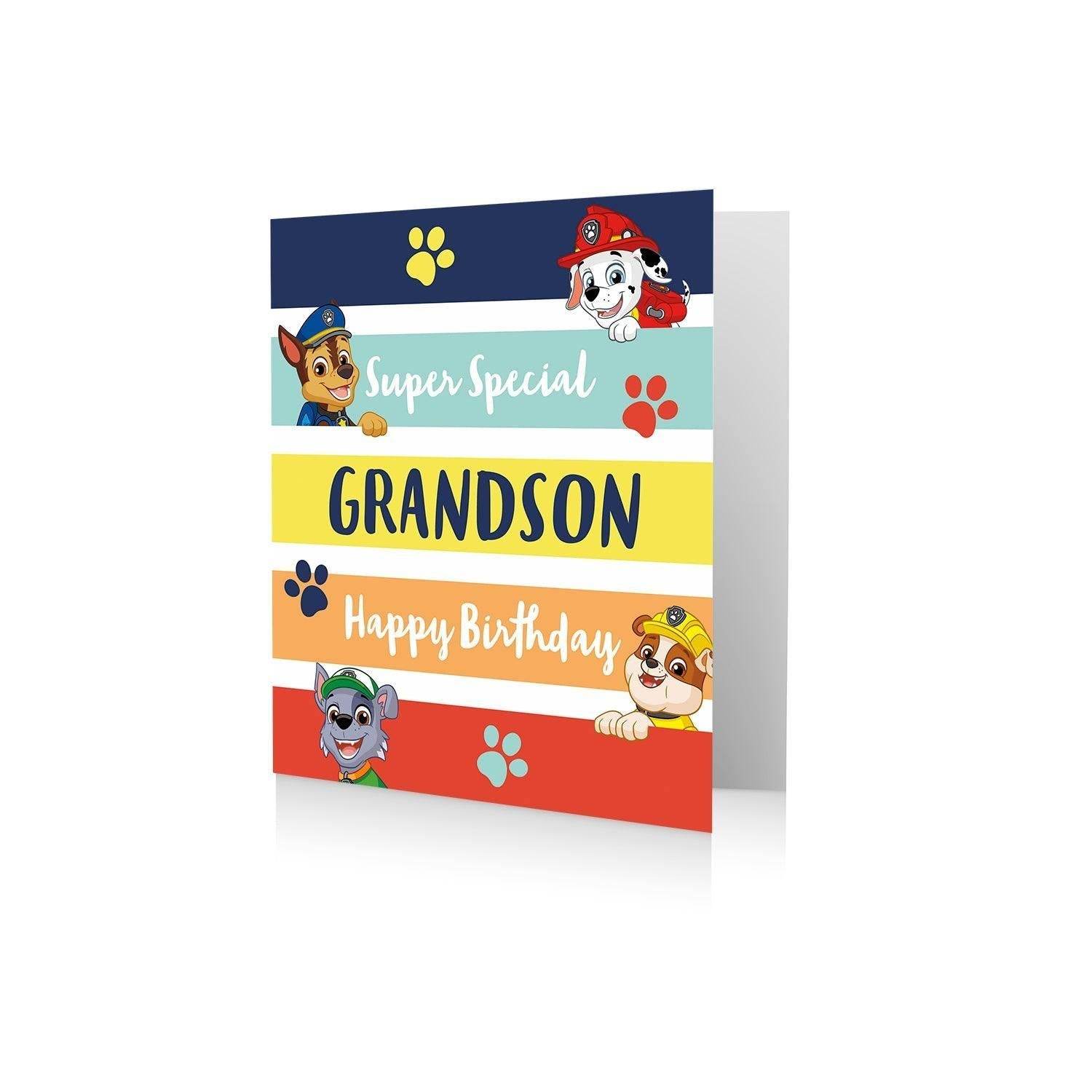 Paw Patrol Grandson Birthday Card Official Product