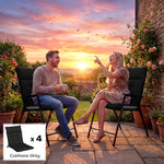 Garden Chair Cushions Set Of 4, Waterproof Seat Pads | Black