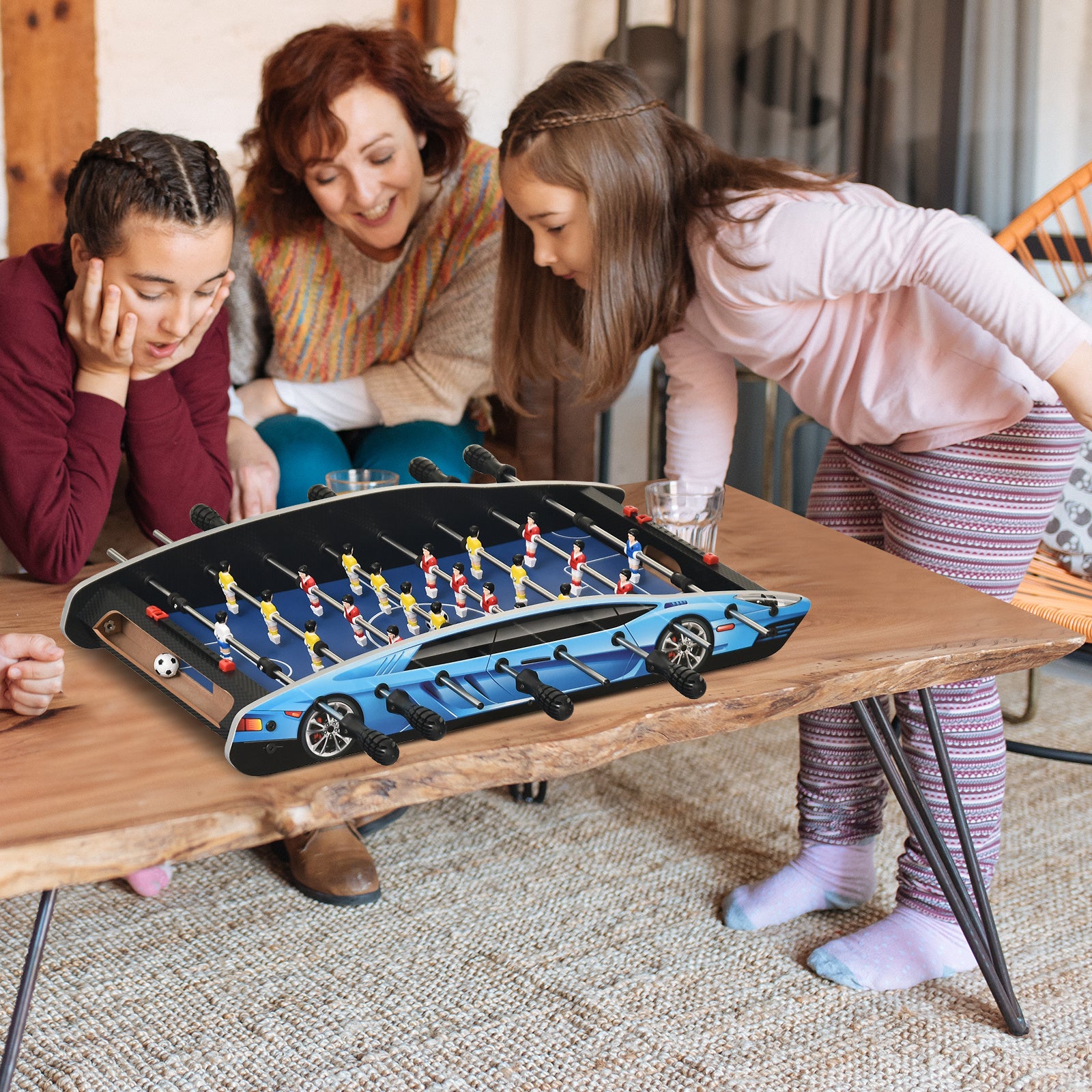 Mini Tabletop Foosball Game For Indoor | Blue