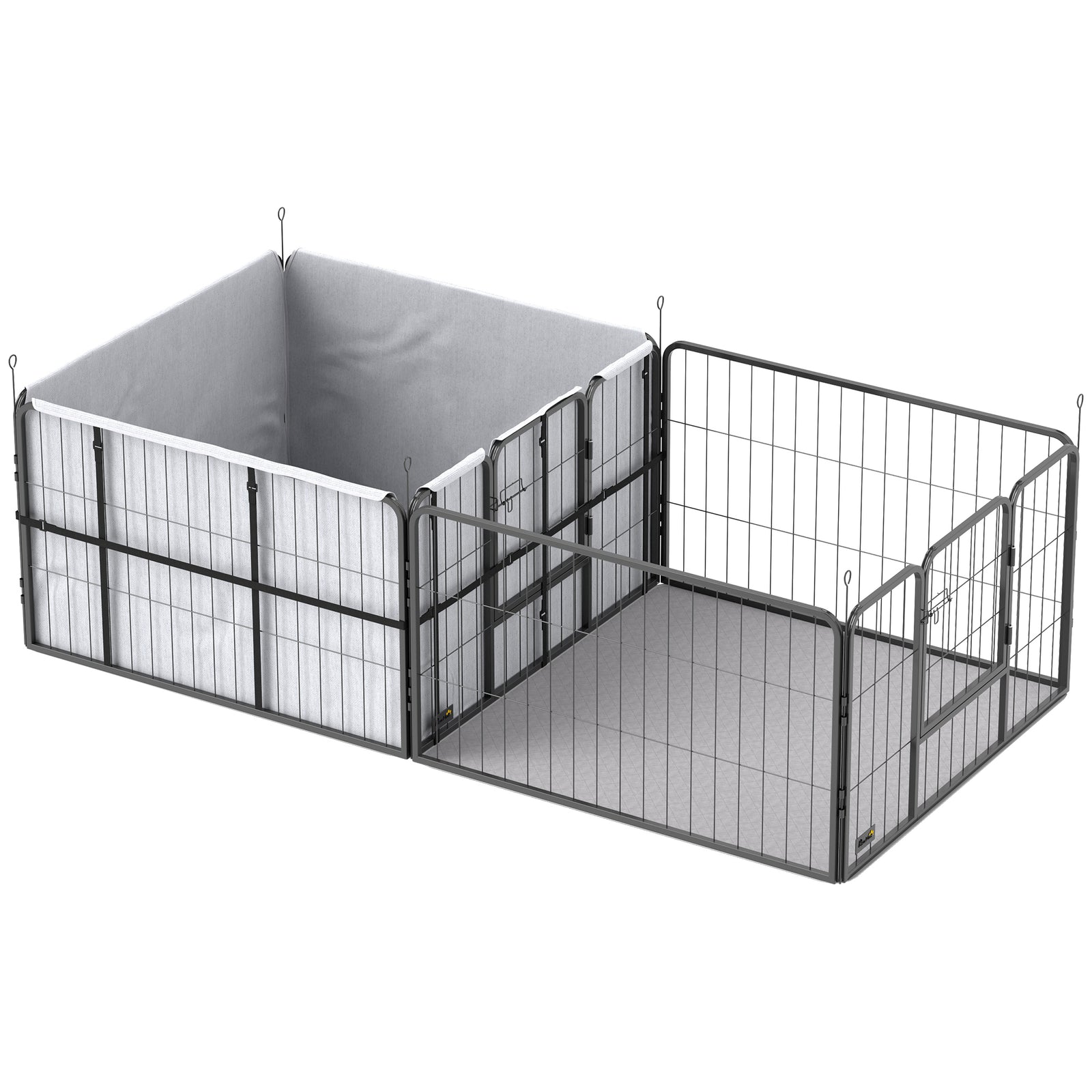 7 Panel Whelping Box For Dogs, Dog Playpen With Whelping Pads