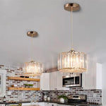 Bath Plus TB+ 1 Way Kitchen Island Glass Pendant Ceiling Light With Crystal Shade