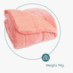 Weighted Super soft Sherpa fleece lining Blanket - Pink | King | Pink