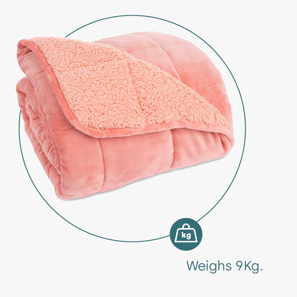 Weighted Super soft Sherpa fleece lining Blanket - Pink | King | Pink