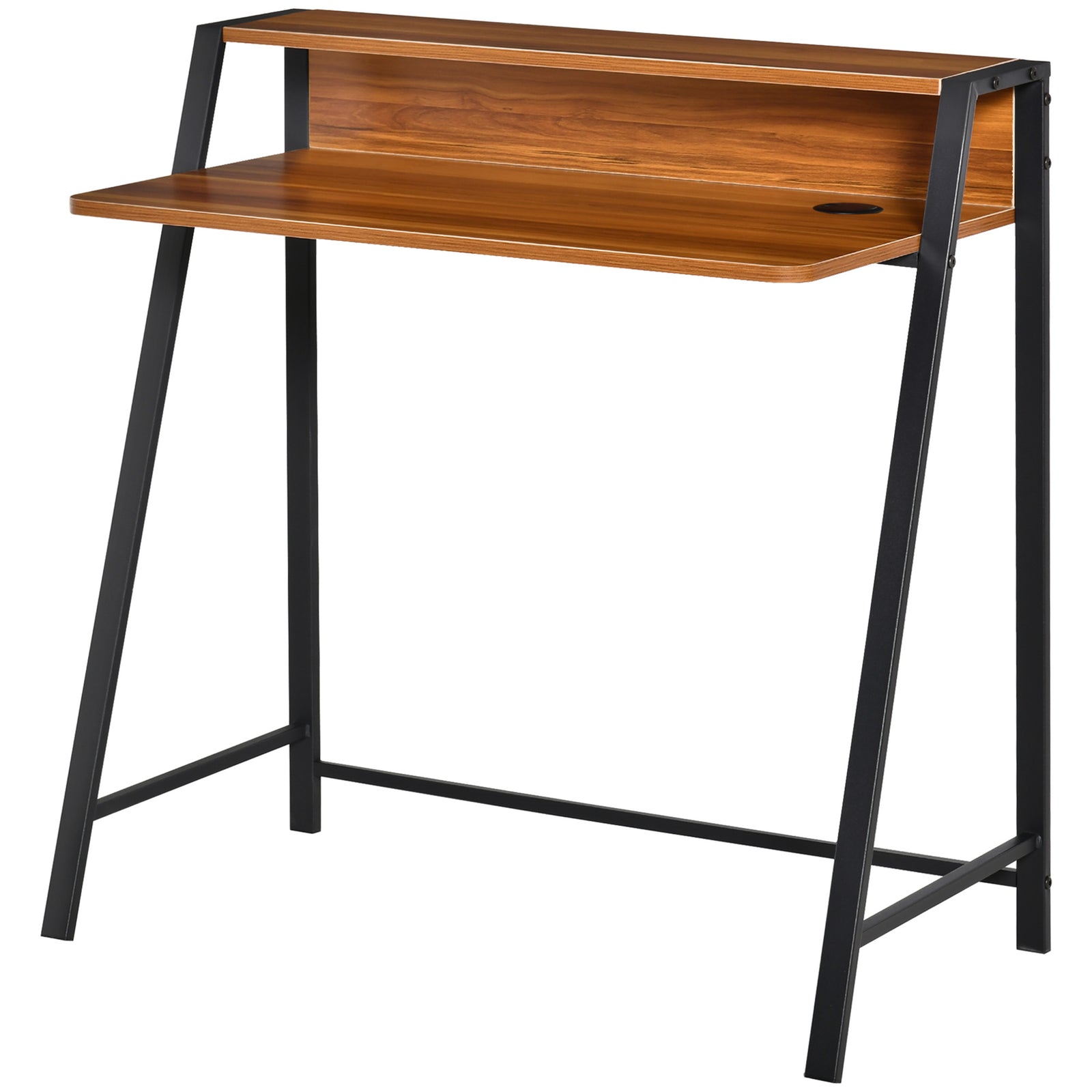 2-tier Storage Computer Workstation With Shelf, Metal Frame | Natura