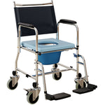 Shower Wheelchair, Commode Wheeled Chair With Padded Seat