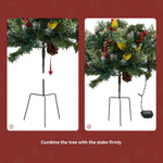 Artificial Pre-lit Christmas Planter Bushes Decorations