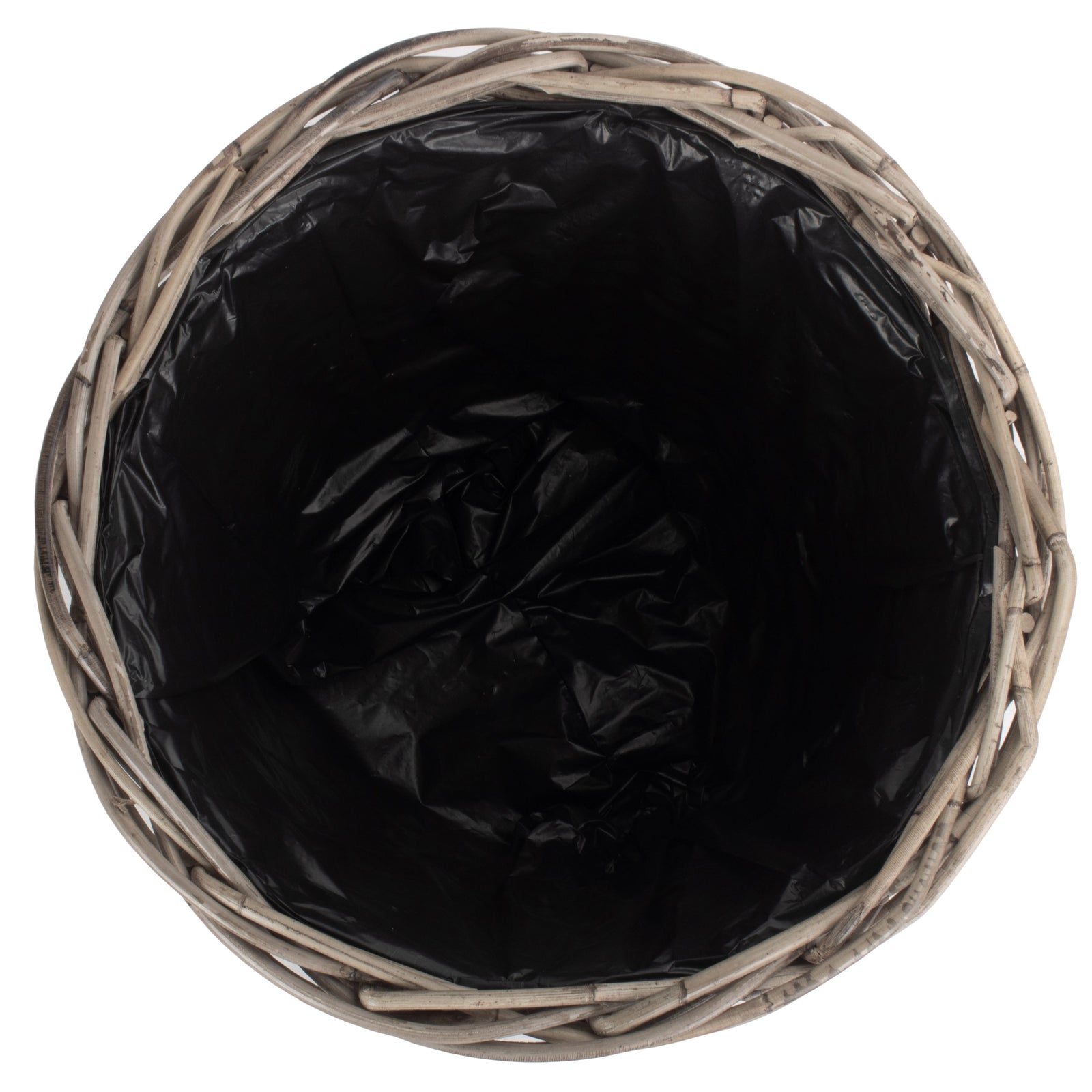Tapered Rattan Round Planter With Plastic Lining | Large | Brown