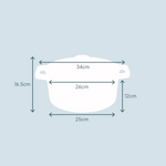Cast Iron Casserole Dish 26cm Oven Proof Pan & Lid | 26cm | Blue
