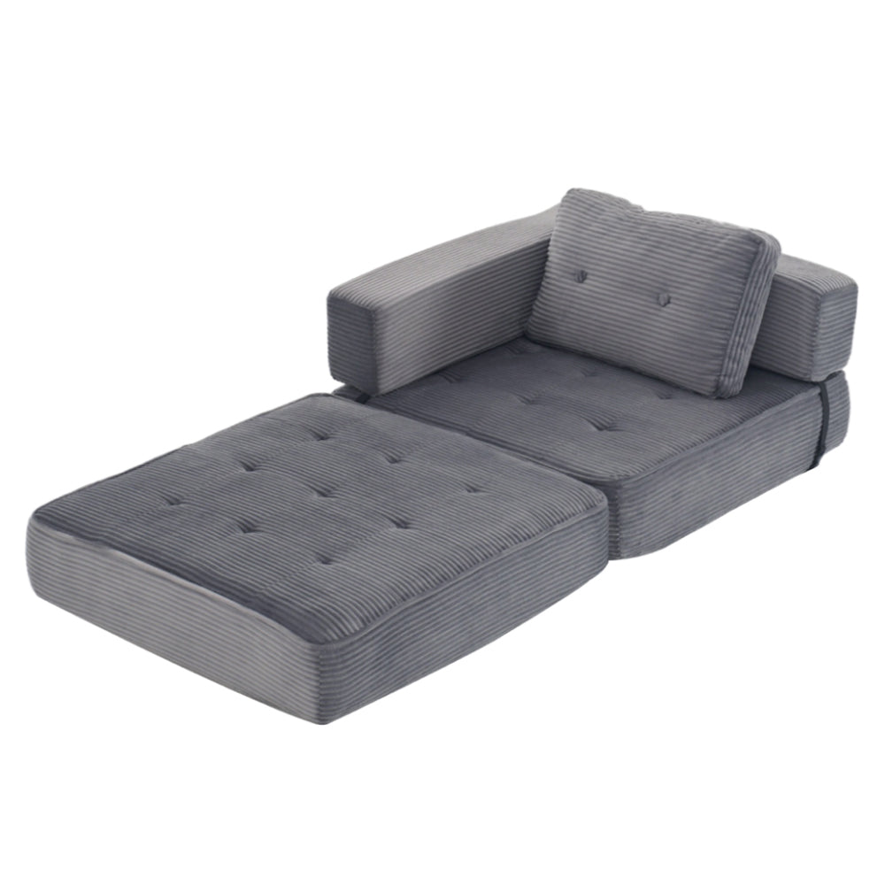 Folding Sofa Bed With Pillow | Grey