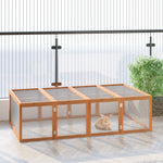 Wooden Rabbit Hutch Cage House W/ Mesh Wire Safety For Outdoor Garden