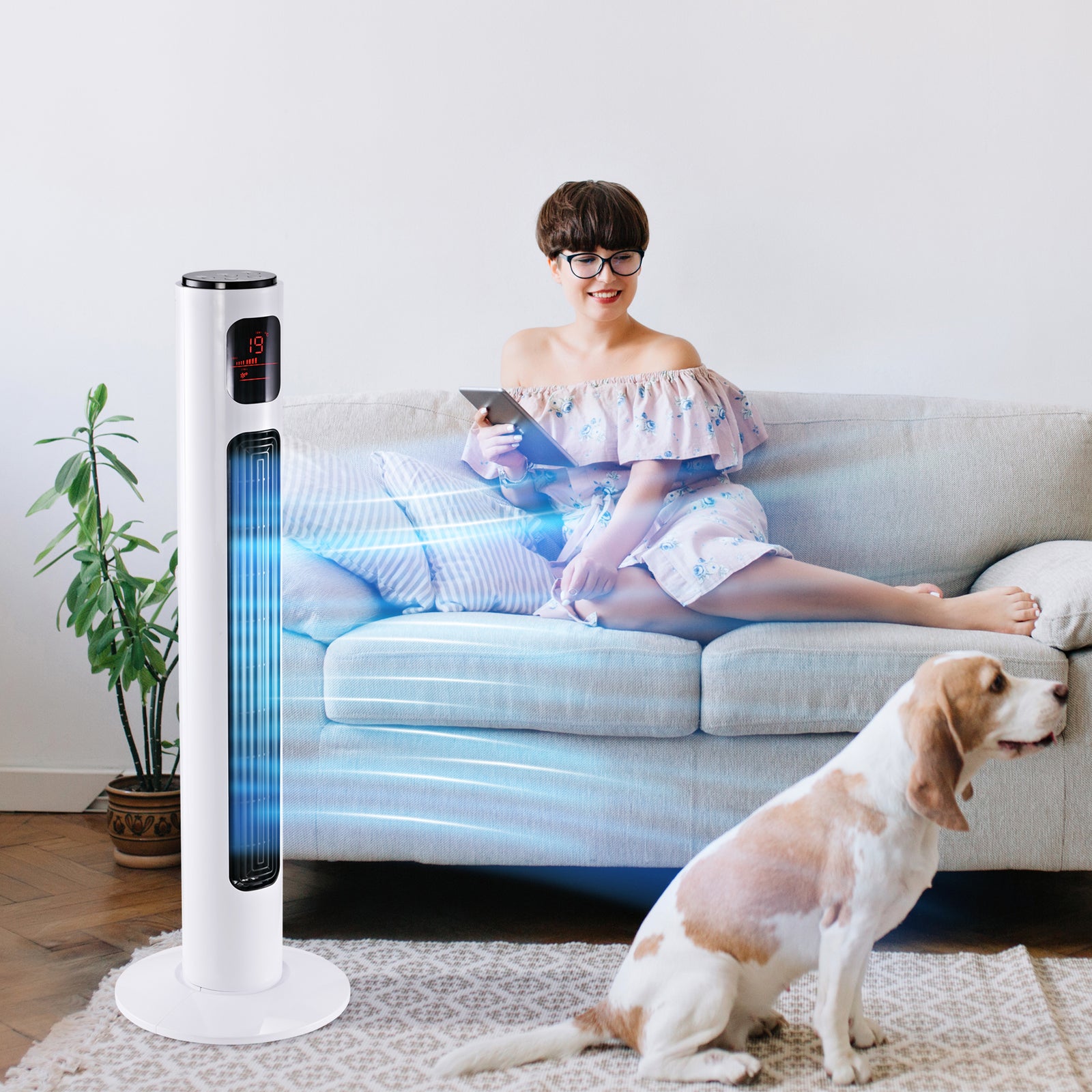 38 Inch Tower Fan With 70° Oscillation 3 Speed And 3 Mode | One Size | White