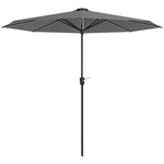 2.65m Parasol W/ Solar Led Lights & Crank Handle | Charcoal Gray