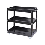 Tool Storage Heavy Duty Durable Garage Trolley Workshop 3 Tier Wheel Cart Shelf | Black