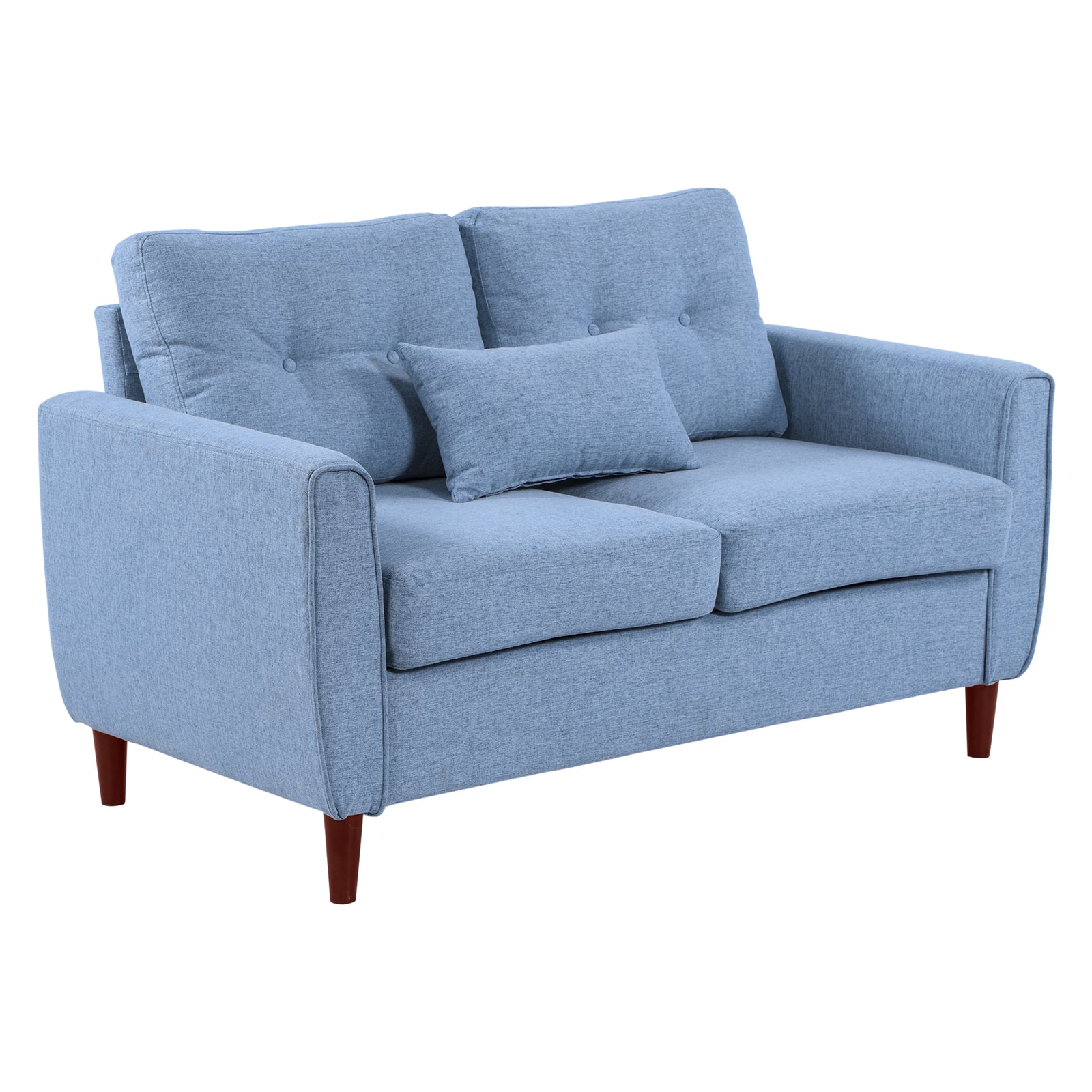 Modern Chic Loveseat With Armrest Spring Padding Home Office | One Size | Blue