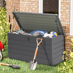 350l Metal Outdoor Garden Storage Box Lockable Weatherproof Organizer