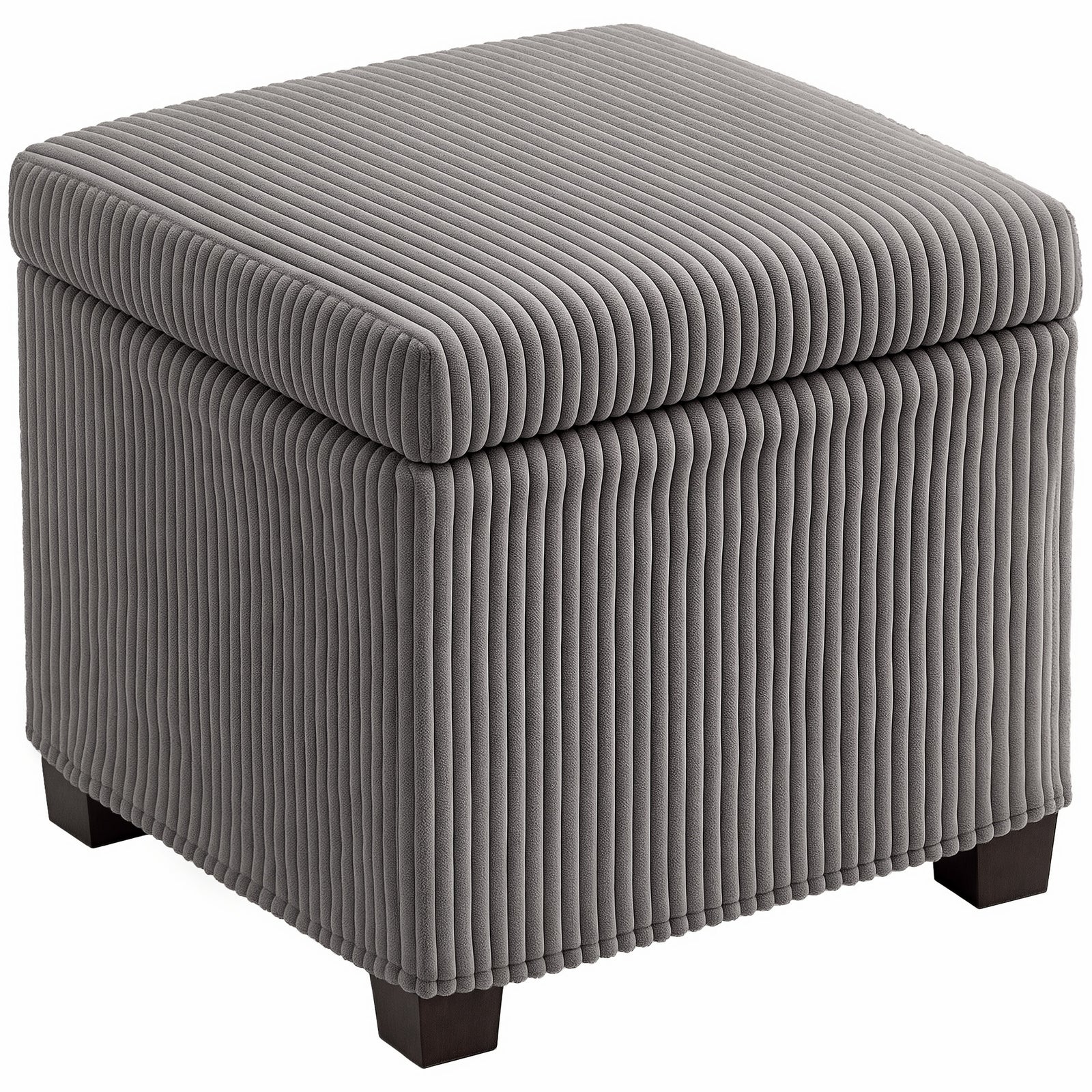 40cm Ottoman Storage Box With Removable Lid, Foot Rest | Grey