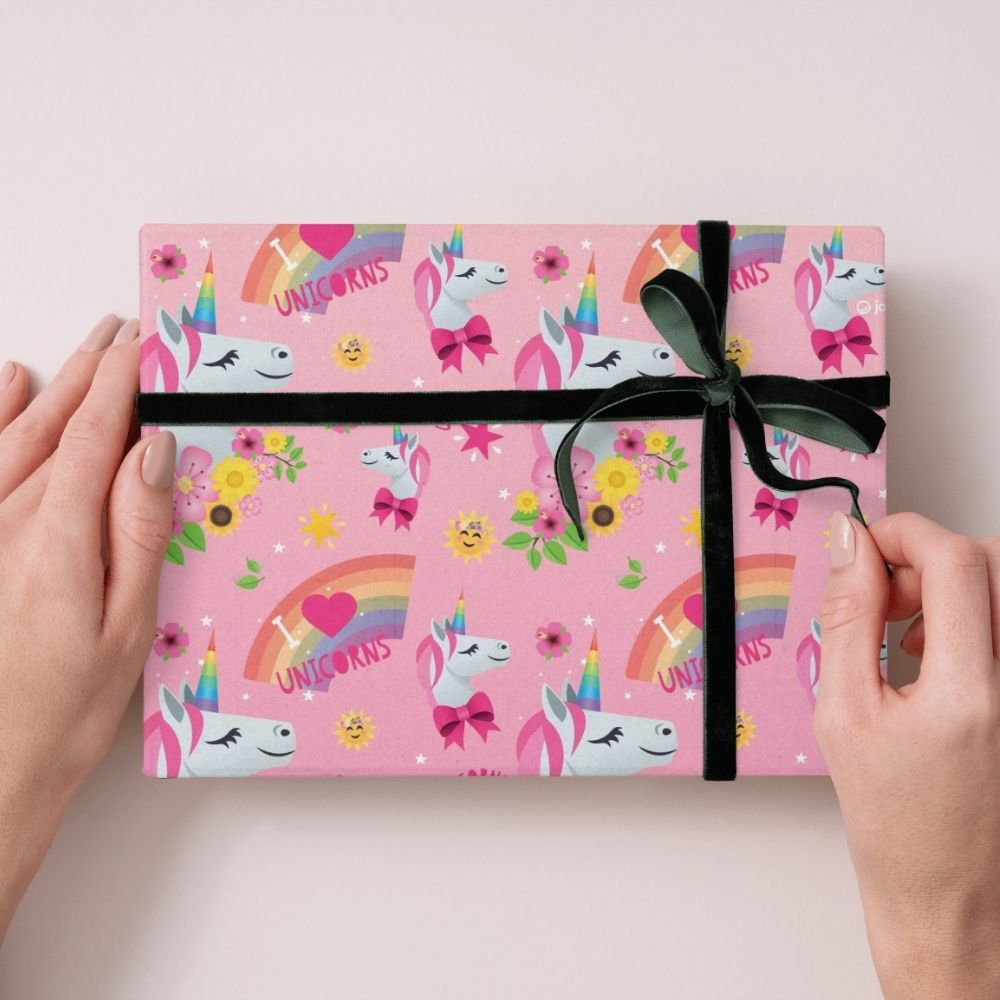 Emoji Unicorn Wrapping Paper Roll 4m