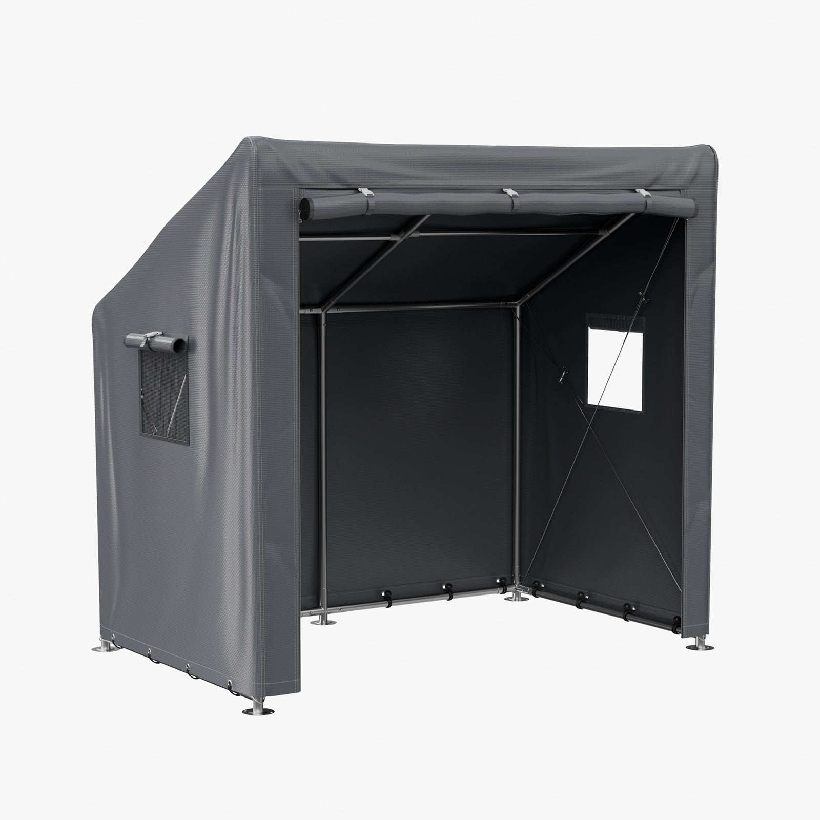 6 X 4ft Outdoor Garden Storage Shelter Bike Tent With Roll-up Zipper Door | Grey