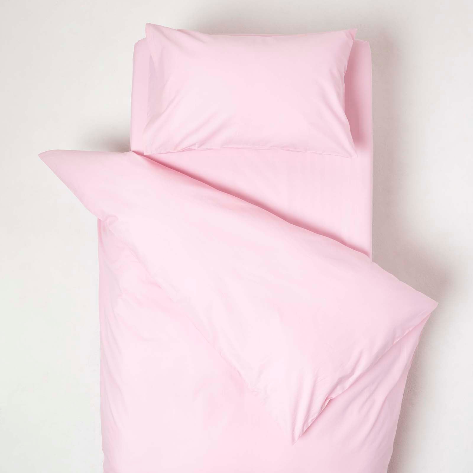 Cotton Cot Bed Duvet Cover Set 200 Thread Count | Cot Bed | Pink
