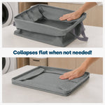Collapsible Laundry Bags 2 Pack 35l Fabric Storage Baskets With Handles | Grey