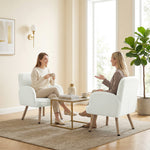 Lounge Chair Velvet Upholstered Spring Cushion | Cream